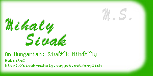mihaly sivak business card